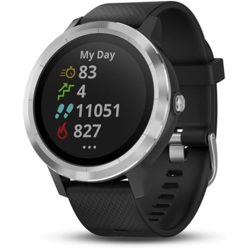 가민 [아마존베스트]Garmin Vivoactive 3, GPS Smartwatch with Contactless Payments and Built-In Sports APPS, Black with Silver Hardware