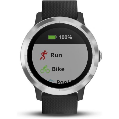 가민 [아마존베스트]Garmin Vivoactive 3, GPS Smartwatch with Contactless Payments and Built-In Sports APPS, Black with Silver Hardware