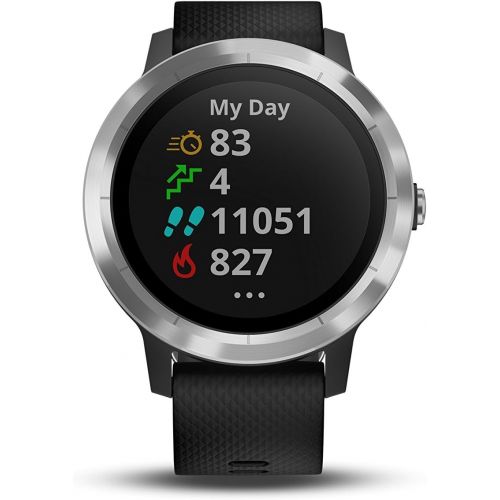 가민 [아마존베스트]Garmin Vivoactive 3, GPS Smartwatch with Contactless Payments and Built-In Sports APPS, Black with Silver Hardware