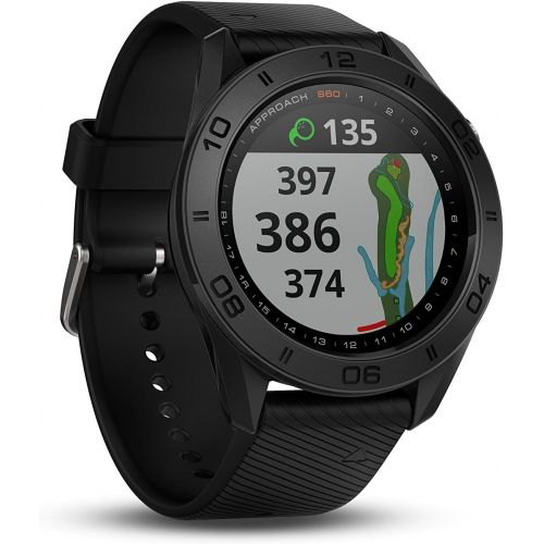 가민 [아마존베스트]Garmin Approach S60, Premium GPS Golf Watch with Touchscreen Display and Full Color CourseView Mapping, Black w/Silicone Band