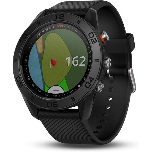 가민 [아마존베스트]Garmin Approach S60, Premium GPS Golf Watch with Touchscreen Display and Full Color CourseView Mapping, Black w/Silicone Band