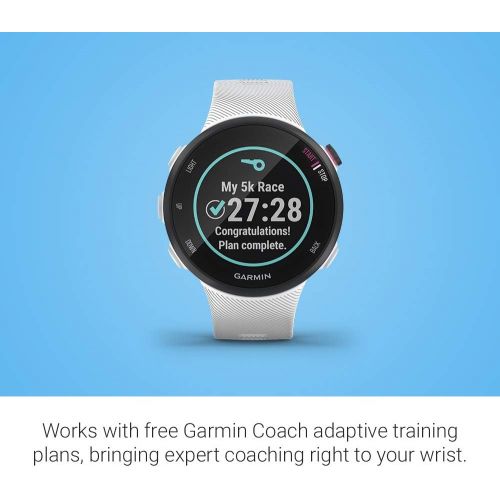 가민 [아마존베스트]Garmin Forerunner 45S, 39mm Easy-to-use GPS Running Watch with Coach Free Training Plan Support, White