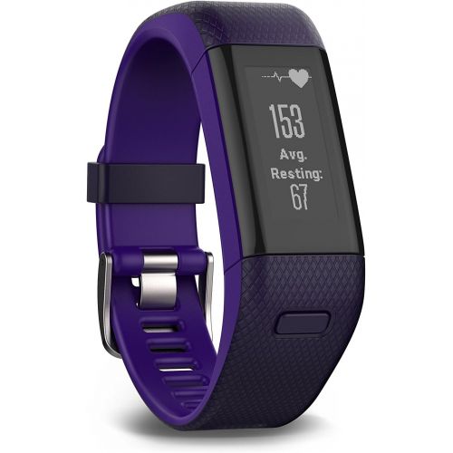가민 [아마존베스트]Garmin vivosmart HR+ Regular Fit GPS Activity Tracker - Imperial Purple/Kona Purple