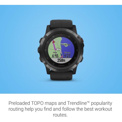 가민 [아마존베스트]Garmin fnix 5X Plus, Ultimate Multisport GPS Smartwatch, Features Color Topo Maps and Pulse Ox, Heart Rate Monitoring, Music and Pay, Black with Black Band