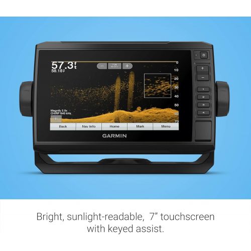 가민 Garmin ECHOMAP UHD 73cv, 7 Keyed-Assist Chartplotter with U.S. LakeVu g3 and GT24UHD-TM transducer