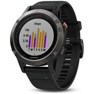 Garmin fnix 5, Premium and Rugged Multisport GPS Smartwatch, Slate Gray/Black Band, 47 MM