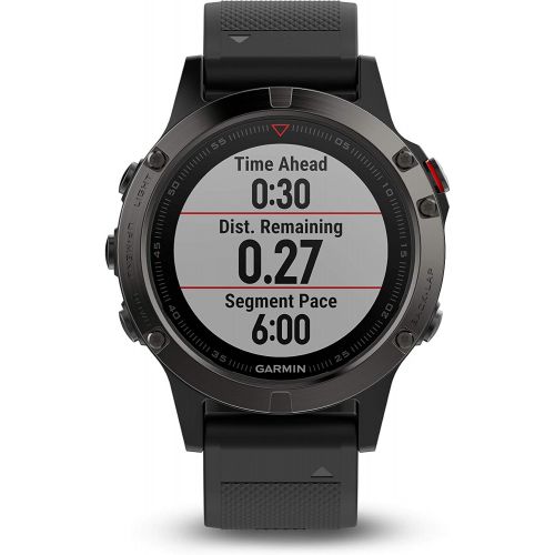 가민 Garmin fnix 5, Premium and Rugged Multisport GPS Smartwatch, Slate Gray/Black Band, 47 MM