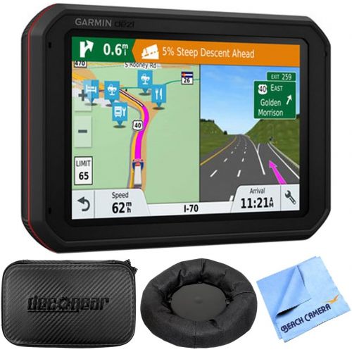 가민 Garmin dezlCam 785 LMT-S GPS Truck Navigator with Built-in Dash Cam (010-01856-00) with Accessories Bundle Includes, Universal GPS Navigation Dash-Mount, Hard EVA Case, and More