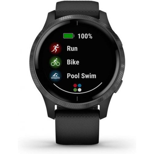 가민 Garmin Venu Amoled GPS Smartwatch (Rose Gold,Light Sand Band) & Wireless Earbuds + More