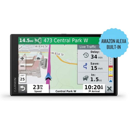 가민 Garmin DriveSmart 65 with Amazon Alexa, Built-In Voice-Controlled GPS Navigator with 6.95” High-Res Display