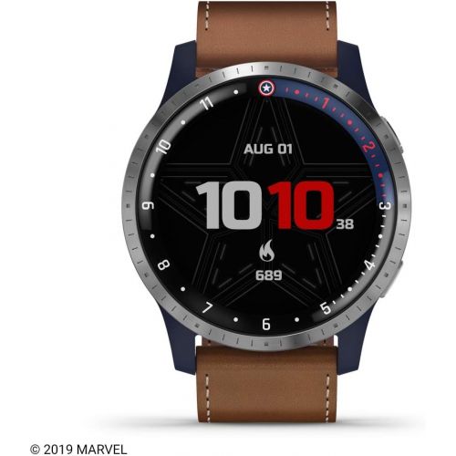 가민 Garmin Legacy Hero Series, Marvel Captain America Inspired Premium Smartwatch, Includes a Captain America Inspired App Experience