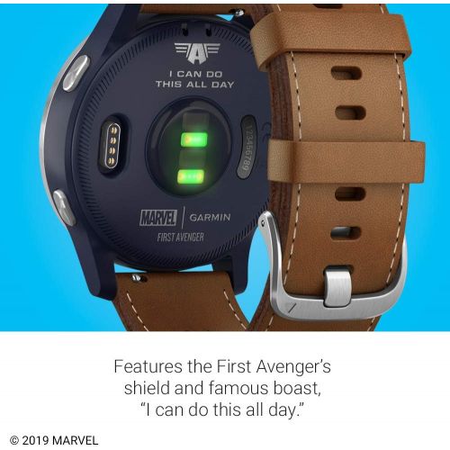 가민 Garmin Legacy Hero Series, Marvel Captain America Inspired Premium Smartwatch, Includes a Captain America Inspired App Experience