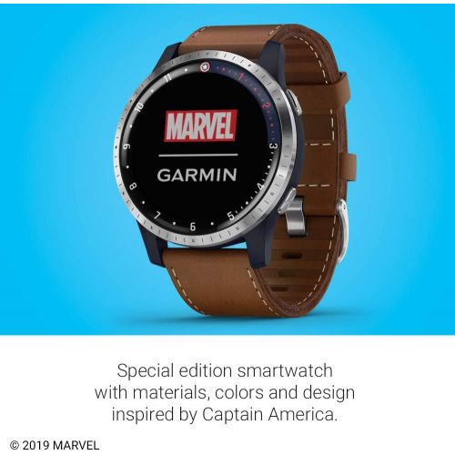 가민 Garmin Legacy Hero Series, Marvel Captain America Inspired Premium Smartwatch, Includes a Captain America Inspired App Experience