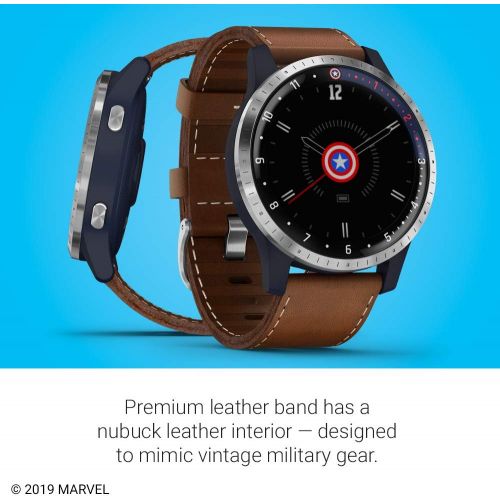 가민 Garmin Legacy Hero Series, Marvel Captain America Inspired Premium Smartwatch, Includes a Captain America Inspired App Experience