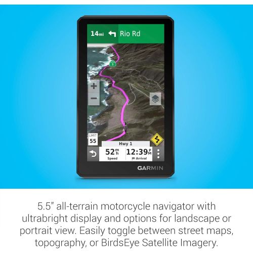 가민 Garmin zmo XT, All-Terrain Motorcycle GPS Navigation Device, 5.5-inch Ultrabright and Rain-Resistant Display