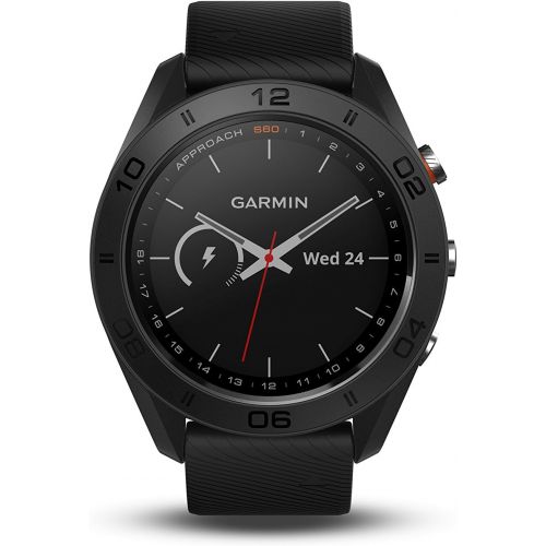 가민 Garmin Approach S60, Premium GPS Golf Watch with Touchscreen Display and Full Color CourseView Mapping, Black w/Silicone Band