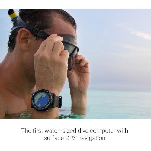 가민 Garmin Descent Mk1, Watch-Sized Dive Computer with Surface GPS, Includes Fitness Features, Silver/Black