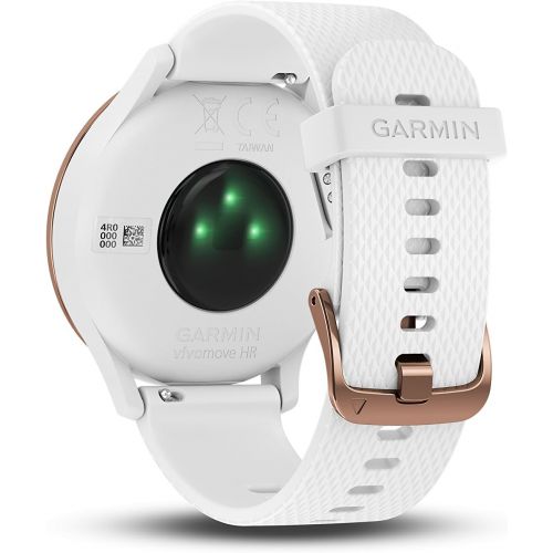 가민 Garmin vivomove HR, Hybrid Smartwatch for Men and Women, White/Rose Gold, Small/Medium (010-01850-12)