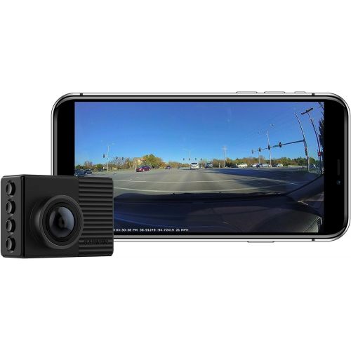 가민 Garmin Dash Cam 66W, Extra-Wide 180-Degree Field of View In 1440P HD, 2 LCD Screen and Voice Control, Very Compact with Automatic Incident Detection and Recording