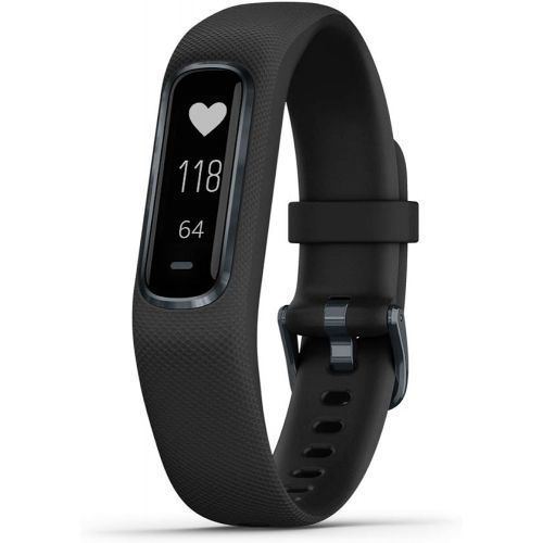 가민 Garmin Vivosmart 4, Activity and Fitness Tracker w/Pulse Ox and Heart Rate Monitor, Midnight W/Black Band, 0.75 inches (010-01995-10)