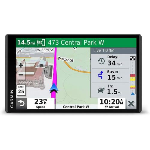 가민 Garmin DriveSmart 65 & Traffic: GPS navigator with a 6.95” display, hands-free calling, included traffic alerts and information to enrich road trips