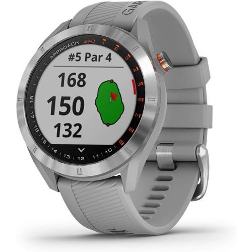 가민 Garmin Approach S40, Stylish GPS Golf Smartwatch, Lightweight With Touchscreen Display, Gray/Stainless Steel