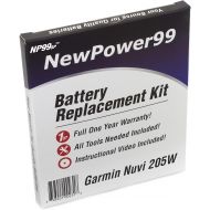 Garmin Nuvi 205W Battery Replacement Kit with Tools, Video Instructions, Extended Life Battery