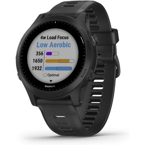 가민 Garmin Forerunner 945, Premium GPS Running/Triathlon Smartwatch with Music, Black Bundle with Garmin Forerunner 945 Replacement Band - Blue