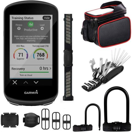 가민 Garmin Edge 1030 Plus with HRM-Dual Kit (010-02424-01) w/Bike Tool and Accessory Bundle