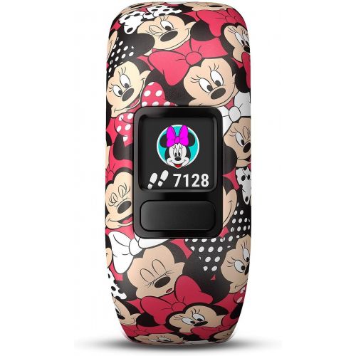 가민 Garmin 010-01909-42 vivo fit jr. 2 Activity Tracker - Stretchy Band w/Extra Black Band, Disney Minnie Mouse + Black