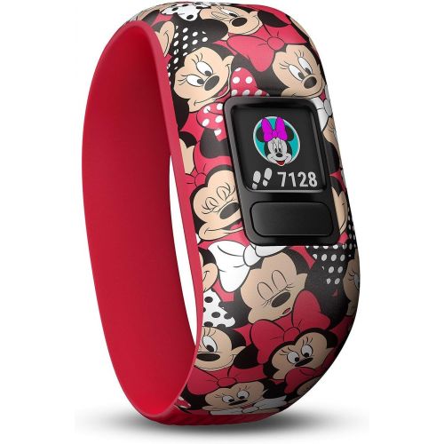 가민 Garmin 010-01909-42 vivo fit jr. 2 Activity Tracker - Stretchy Band w/Extra Black Band, Disney Minnie Mouse + Black