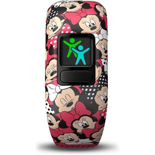 가민 Garmin 010-01909-42 vivo fit jr. 2 Activity Tracker - Stretchy Band w/Extra Black Band, Disney Minnie Mouse + Black