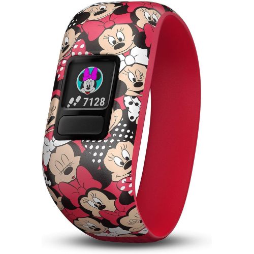 가민 Garmin 010-01909-42 vivo fit jr. 2 Activity Tracker - Stretchy Band w/Extra Black Band, Disney Minnie Mouse + Black