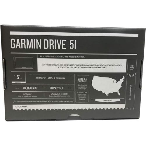 가민 Garmin Drive 51LMT-S GPS Navigator Lifetime Maps (US) with Friction Mount - 010-01678-B2