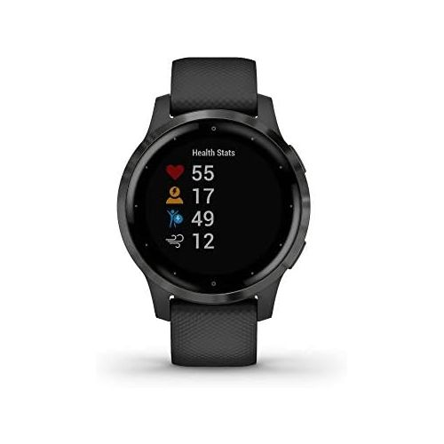 가민 Garmin Vivoactive 4S GPS Smartwatch with Music & Fitness Activity Tracker & Health Monitor Apps (Black/Slate) 010-02172-11 4 S Bundle with Support Extension