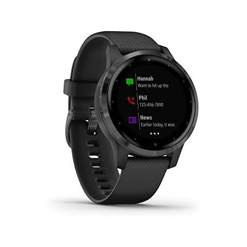 가민 Garmin Vivoactive 4S GPS Smartwatch with Music & Fitness Activity Tracker & Health Monitor Apps (Black/Slate) 010-02172-11 4 S Bundle with Support Extension