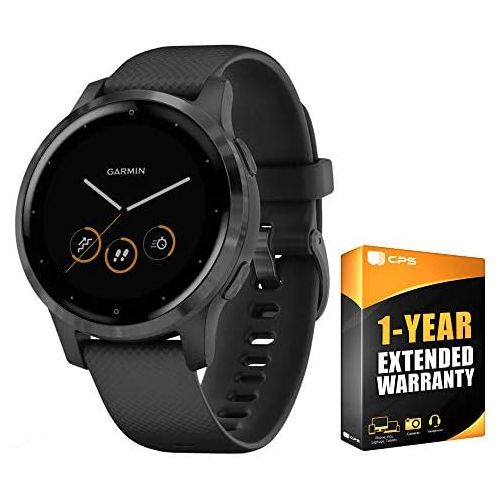 가민 Garmin Vivoactive 4S GPS Smartwatch with Music & Fitness Activity Tracker & Health Monitor Apps (Black/Slate) 010-02172-11 4 S Bundle with Support Extension