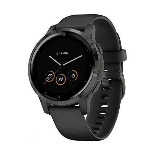 가민 Garmin Vivoactive 4S GPS Smartwatch with Music & Fitness Activity Tracker & Health Monitor Apps (Black/Slate) 010-02172-11 4 S Bundle with Support Extension