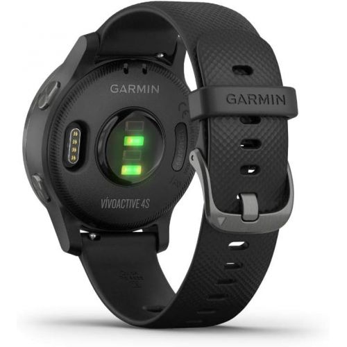 가민 Garmin Vivoactive 4S GPS Smartwatch with Music & Fitness Activity Tracker & Health Monitor Apps (Black/Slate) 010-02172-11 4 S Bundle with Support Extension