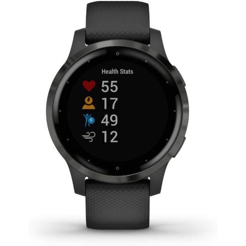 가민 Garmin Vivoactive 4S GPS Smartwatch with Music & Fitness Activity Tracker & Health Monitor Apps (Black/Slate) 010-02172-11 4 S Bundle with Support Extension