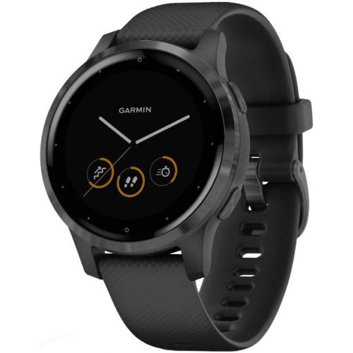 가민 Garmin Vivoactive 4S GPS Smartwatch with Music & Fitness Activity Tracker & Health Monitor Apps (Black/Slate) 010-02172-11 4 S Bundle with Support Extension