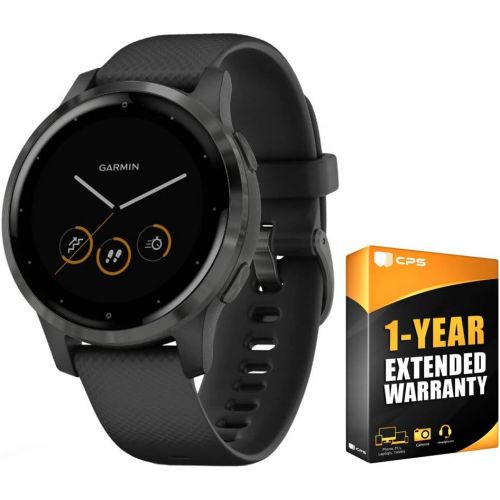 가민 Garmin Vivoactive 4S GPS Smartwatch with Music & Fitness Activity Tracker & Health Monitor Apps (Black/Slate) 010-02172-11 4 S Bundle with Support Extension