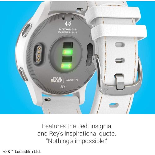 가민 Garmin Legacy Saga Series, Star Wars Rey Inspired Premium Smartwatch, Features Jedi White Elements, Includes a Rey Inspired App Experience
