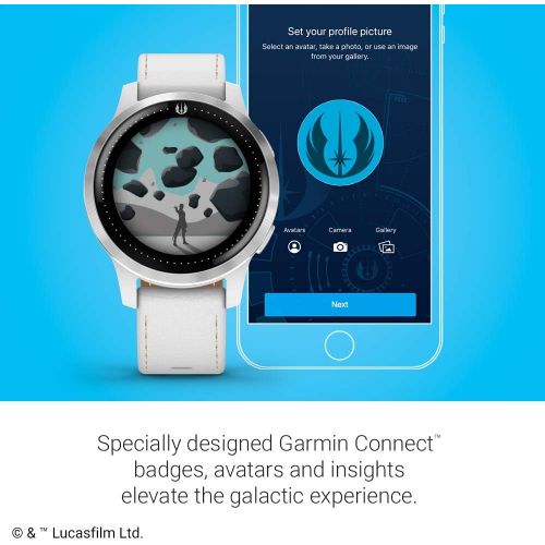 가민 Garmin Legacy Saga Series, Star Wars Rey Inspired Premium Smartwatch, Features Jedi White Elements, Includes a Rey Inspired App Experience