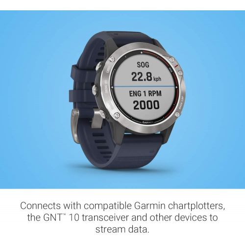 가민 Garmin quatix 6 Multisport Marine Smartwatch, Comprehensive Boat Connectivity,Model Number: 010-02158-90