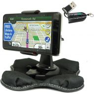 Garmin Nuvi 1100 1200 1250 1260 1260t 1300 1350 1350t 1370 1370t 1390 1390t GPS Portable Dashboard Friction Mount Kit by ChargerCity w/OEM Micro SD USB Card Reader, Bracket Cradle