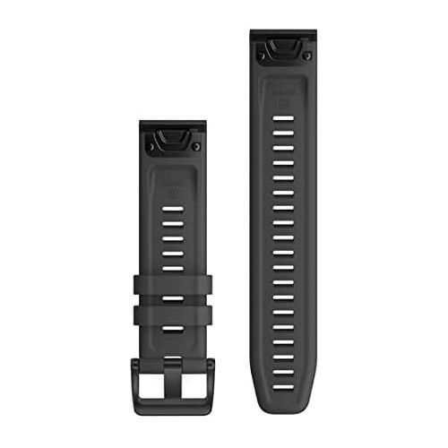 가민 Garmin Quickfit 22 Watch Band, Slate Gray Silicone with Black Hardware (010-12863-22)