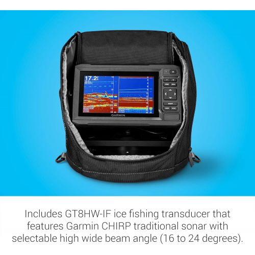 가민 Garmin ECHOMAP UHD 63cv Ice Fishing Bundle, Includes ECHOMAP UHD 63cv Combo and GT8HW-IF Transducer