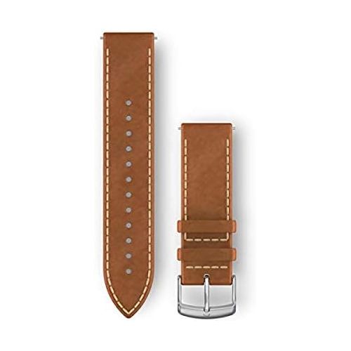 가민 Garmin Quick Release Band, 20mm, Tan Italian Leather with Silver Hardware