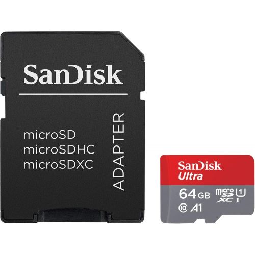 가민 Garmin Mini Suction Cup Mount & SanDisk 64GB Ultra microSDXC UHS-I Memory Card with Adapter - 100MB/s, C10, U1, Full HD, A1, Micro SD Card - SDSQUAR-064G-GN6MA